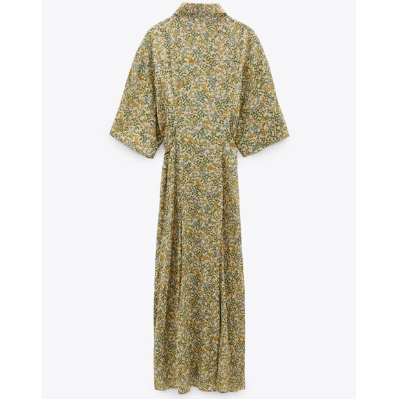 NWT ZARA Vintage Floral Printed Midi Shirt Dress - Picture 6 of 6